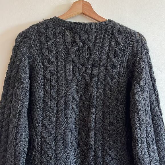 Inis Crafts Cable Knit Fisherman Ireland Irish Crew Cozy Chunky Tunic Sweater XS - Picture 4 of 11
